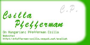 csilla pfefferman business card